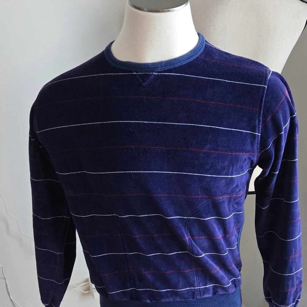 Vintage velour 90s navy striped
